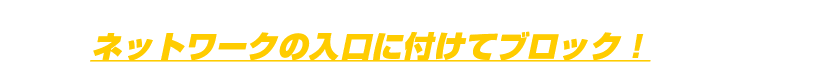 セキュリティソフトと違い、UTMはネットワークの入口に付けてブロック！なので安全安心